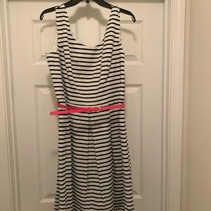 Black and white striped dress